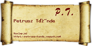 Petrusz Tünde névjegykártya