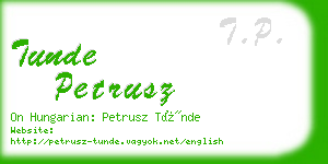 tunde petrusz business card